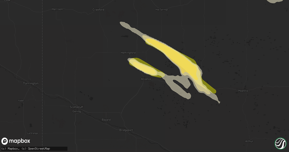 Hail map in Alliance, NE on August 11, 2024