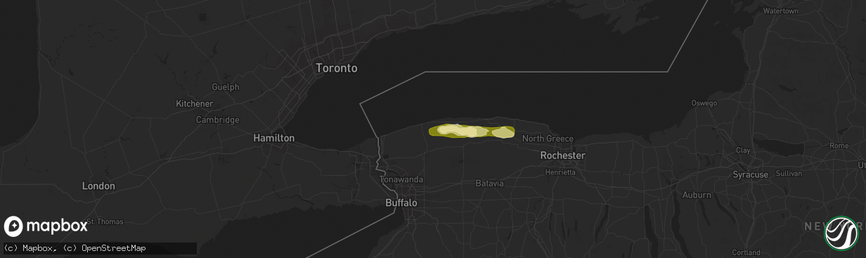 Hail map in Appleton, NY on August 11, 2024