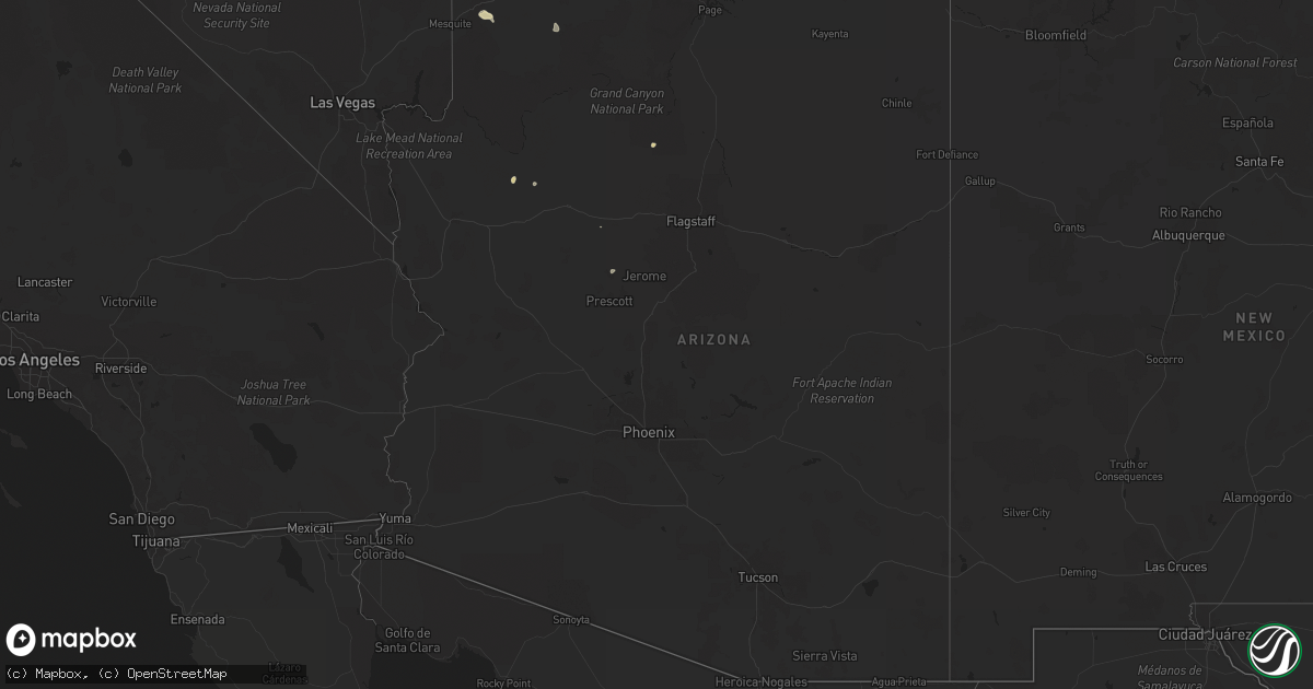Hail map in Arizona on August 11, 2024
