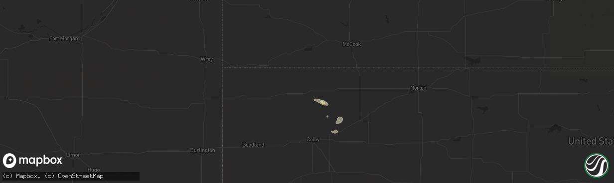 Hail map in Atwood, KS on August 11, 2024