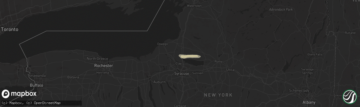 Hail map in Central Square, NY on August 11, 2024