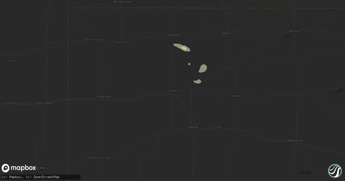 Hail map in Colby, KS on August 11, 2024
