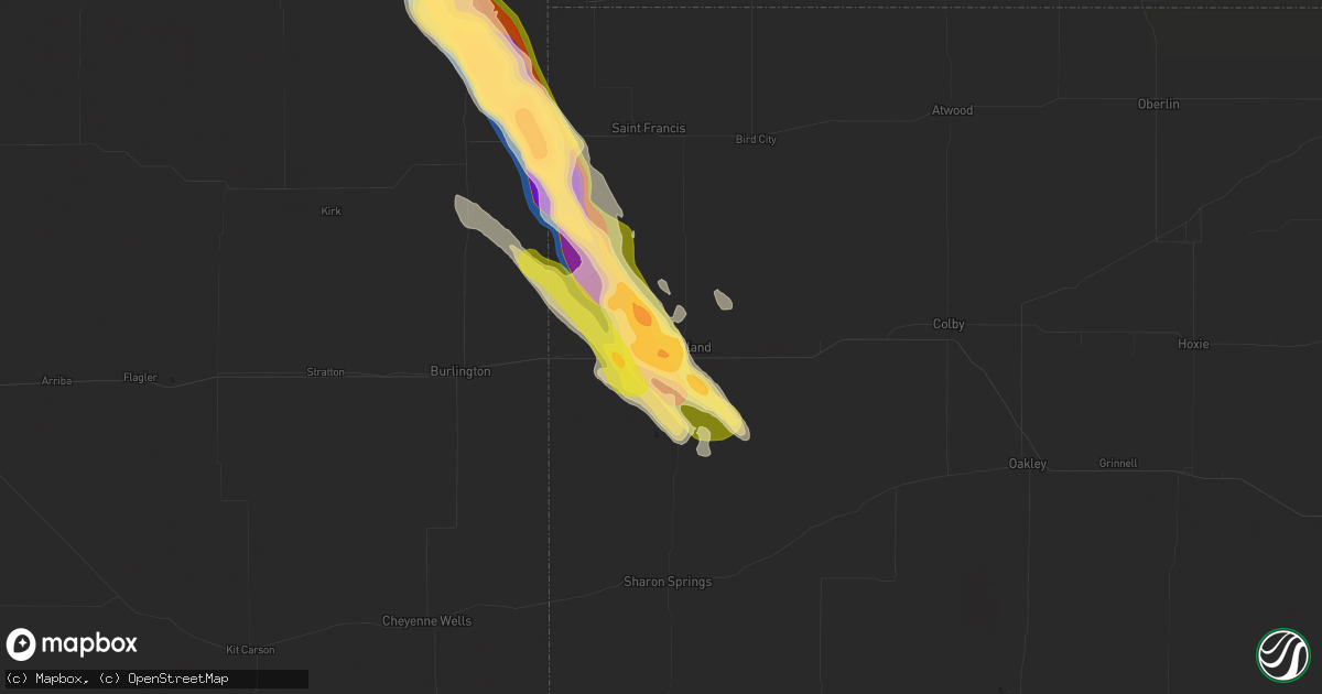 Hail map in Goodland, KS on August 11, 2024