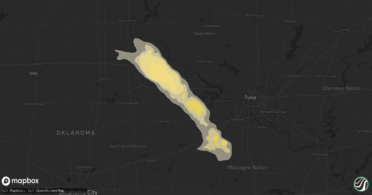 Hail map in Jennings, OK on August 11, 2024