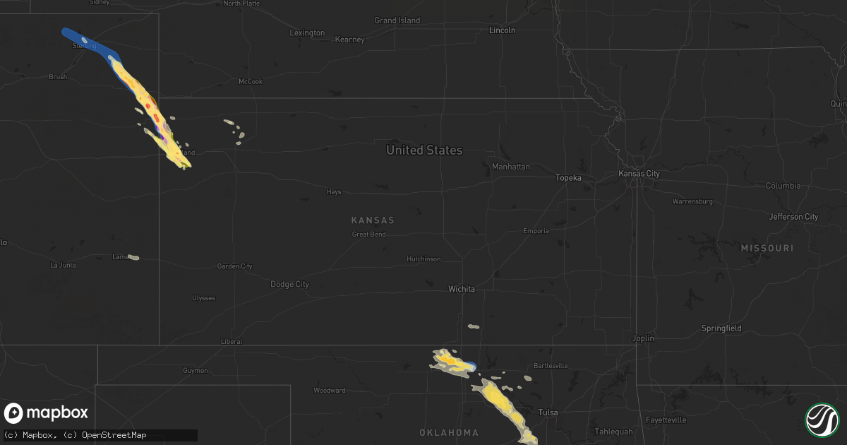 Hail map in Kansas on August 11, 2024