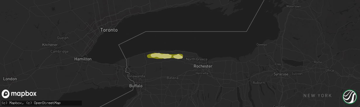 Hail map in Kendall, NY on August 11, 2024