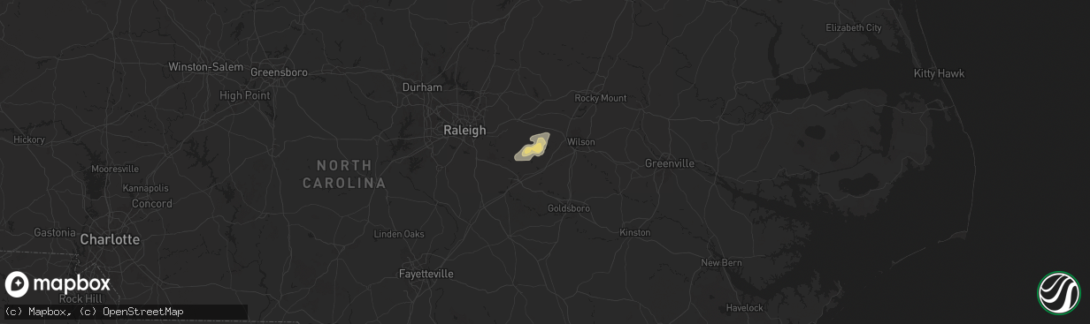 Hail map in Kenly, NC on August 11, 2024