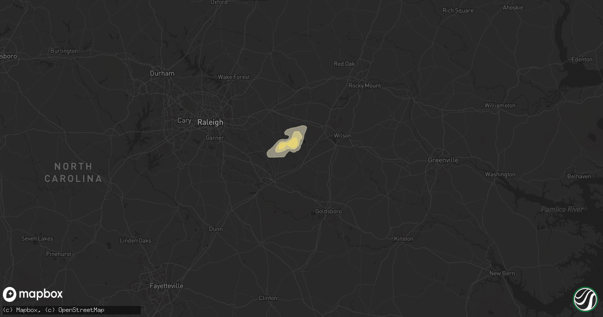Hail map in Kenly, NC on August 11, 2024