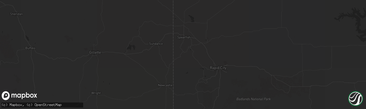 Hail map in Lead, SD on August 11, 2024