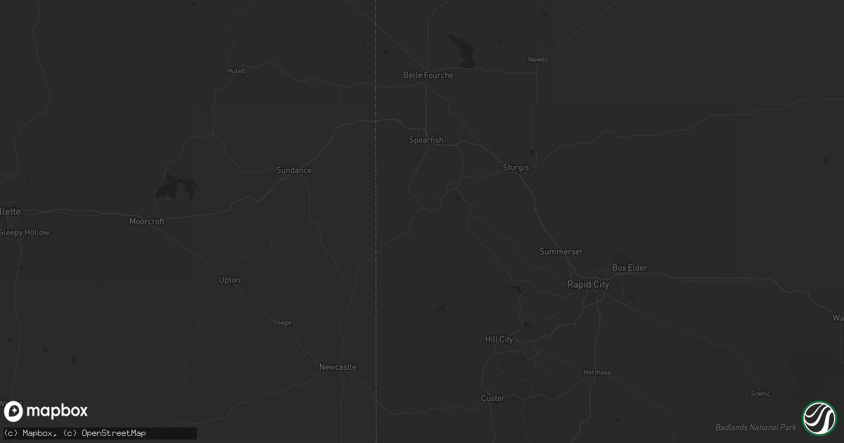 Hail map in Lead, SD on August 11, 2024