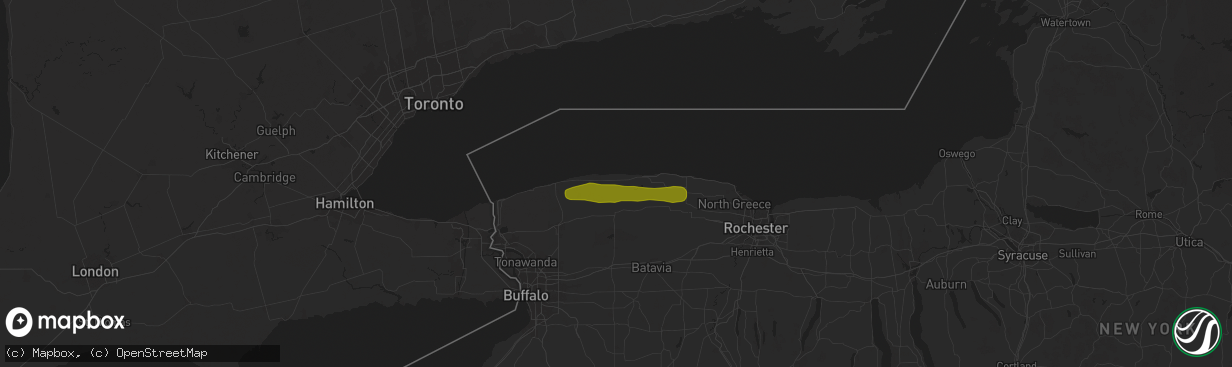 Hail map in Lyndonville, NY on August 11, 2024