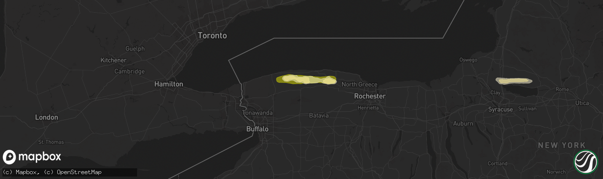 Hail map in Medina, NY on August 11, 2024