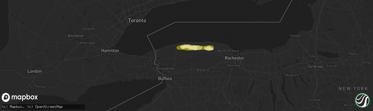 Hail map in Middleport, NY on August 11, 2024