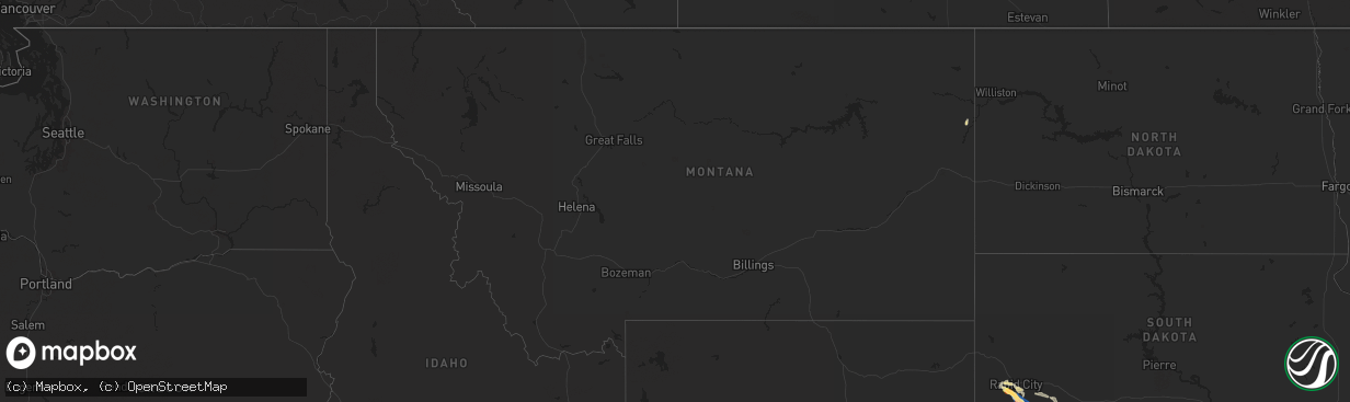 Hail map in Montana on August 11, 2024