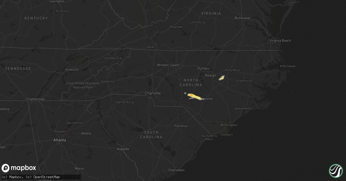 Hail map in North Carolina on August 11, 2024