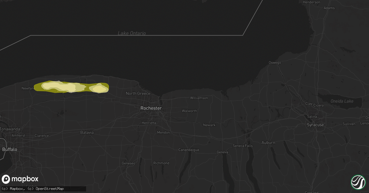 Hail map in Ontario, NY on August 11, 2024