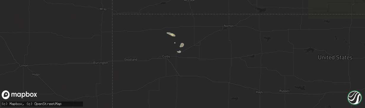 Hail map in Rexford, KS on August 11, 2024