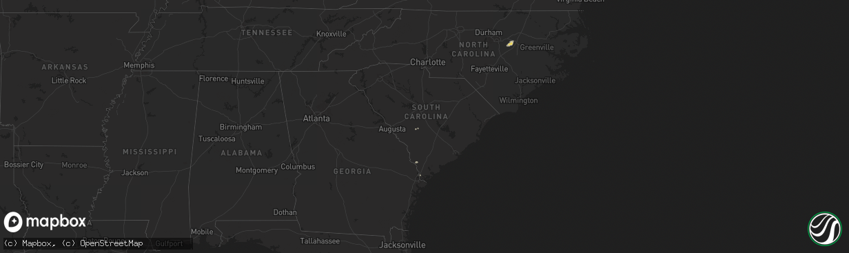 Hail map in South Carolina on August 11, 2024