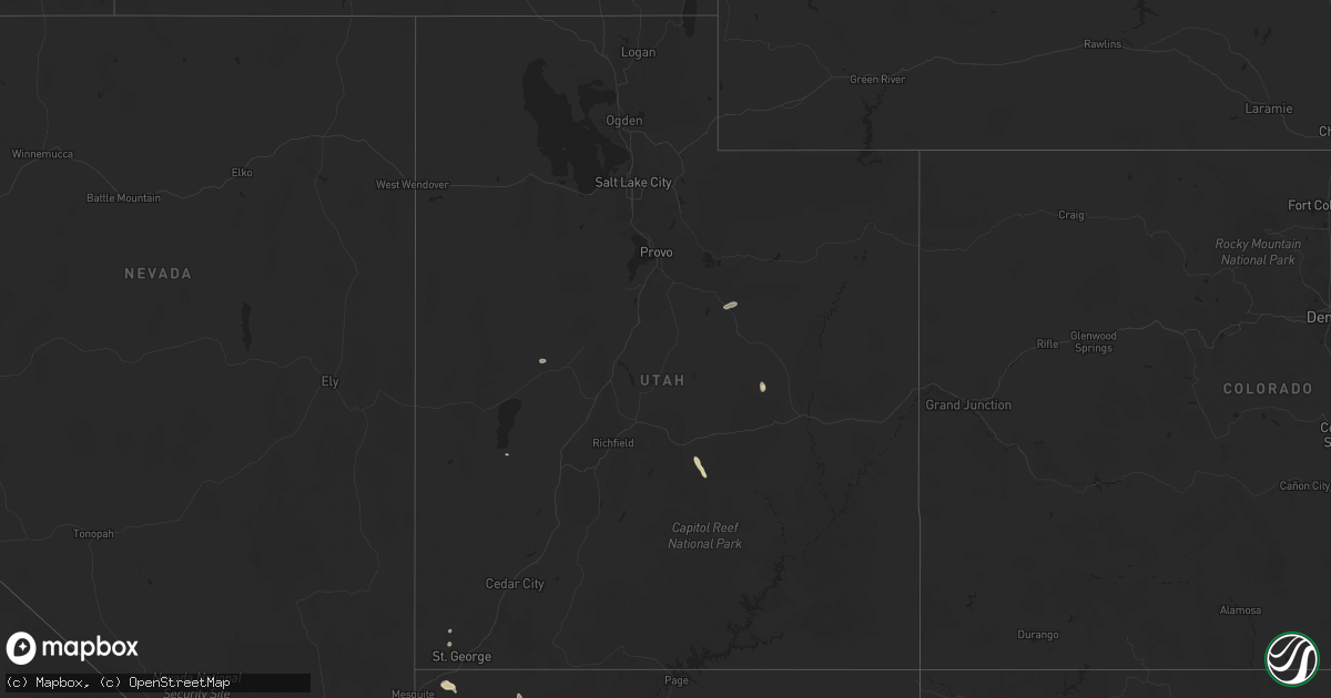 Hail map in Utah on August 11, 2024
