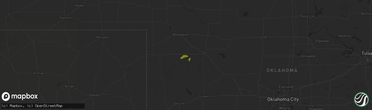 Hail map in Vici, OK on August 11, 2024