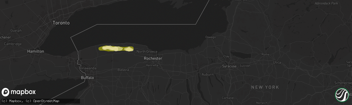 Hail map in Williamson, NY on August 11, 2024