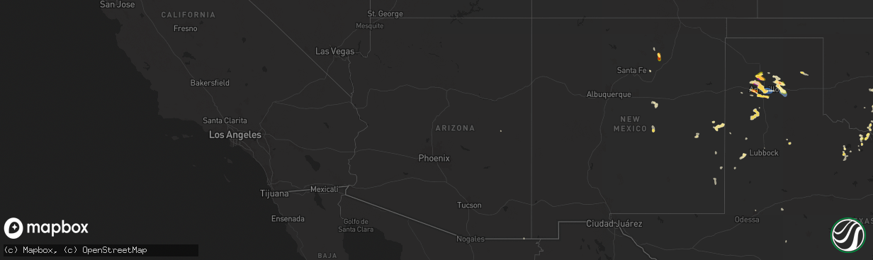 Hail map in Arizona on August 11, 2025