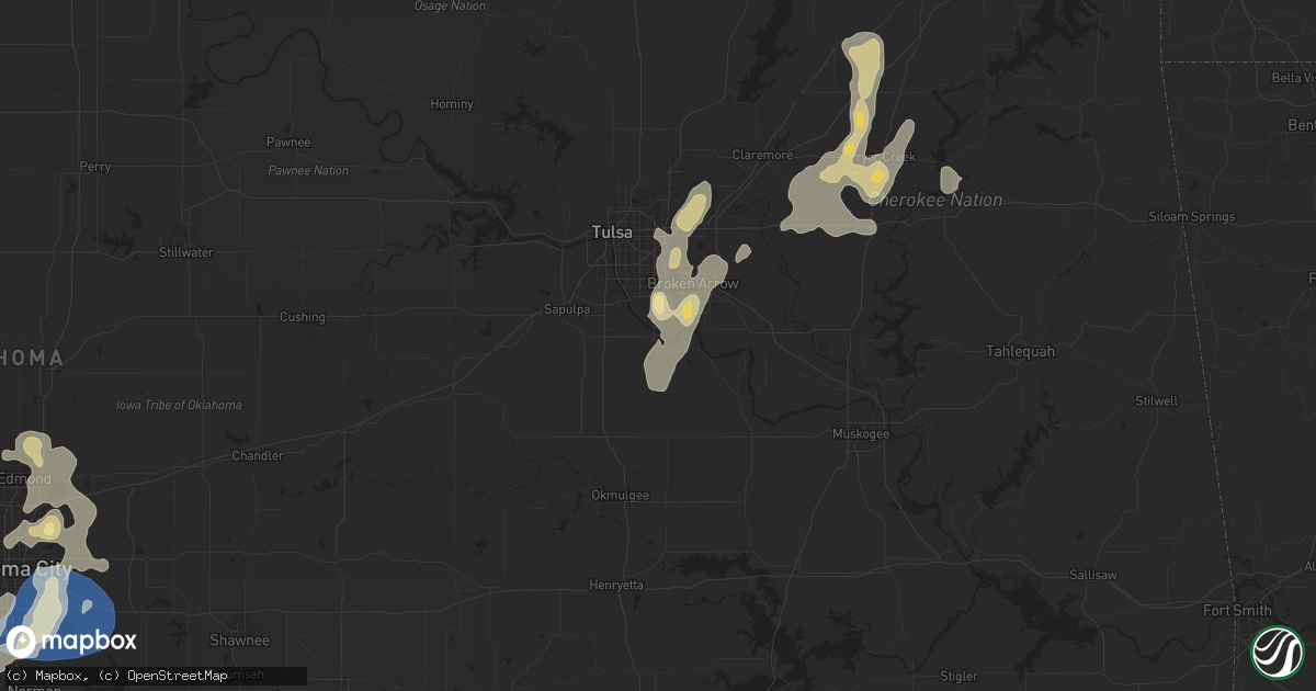 Hail map in Bixby, OK on August 11, 2025