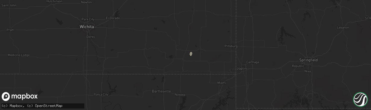 Hail map in Cherryvale, KS on August 11, 2025