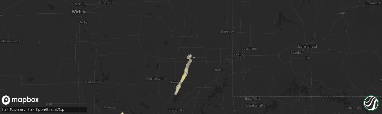 Hail map in Edna, KS on August 11, 2025