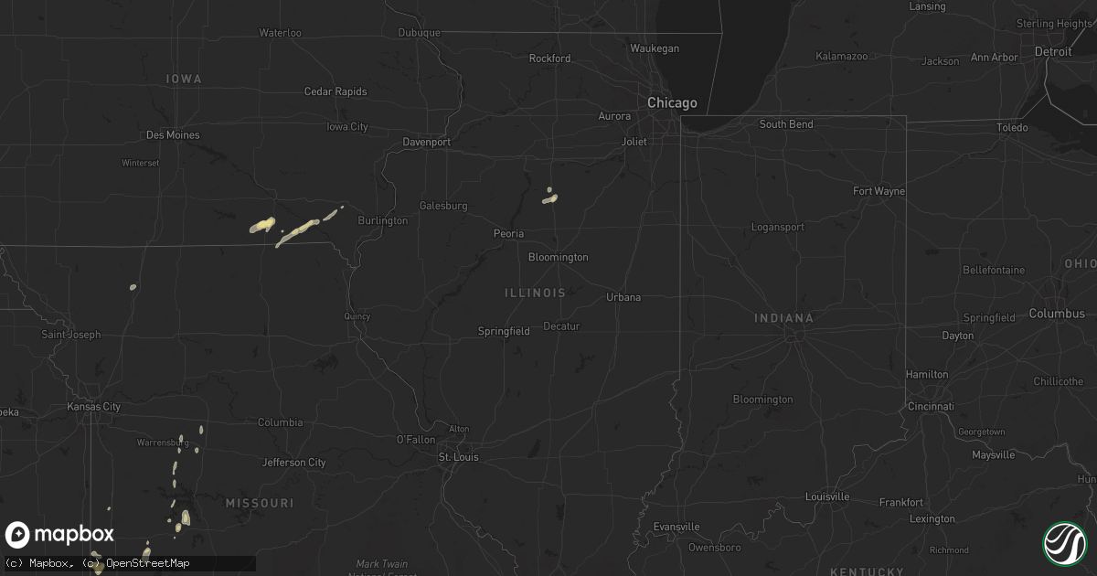 Hail map in Illinois on August 11, 2025