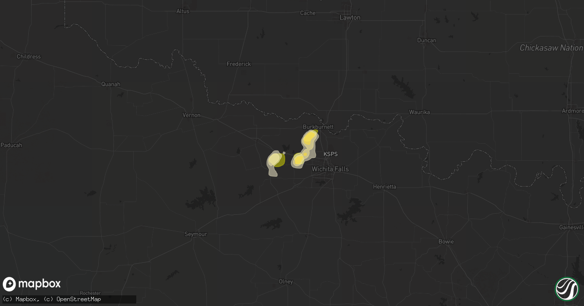 Hail map in Iowa Park, TX on August 11, 2025
