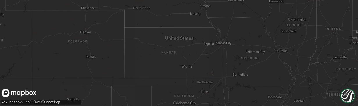 Hail map in Kansas on August 11, 2025