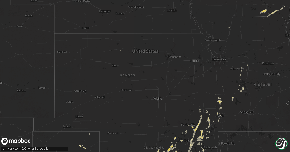 Hail map in Kansas on August 11, 2025