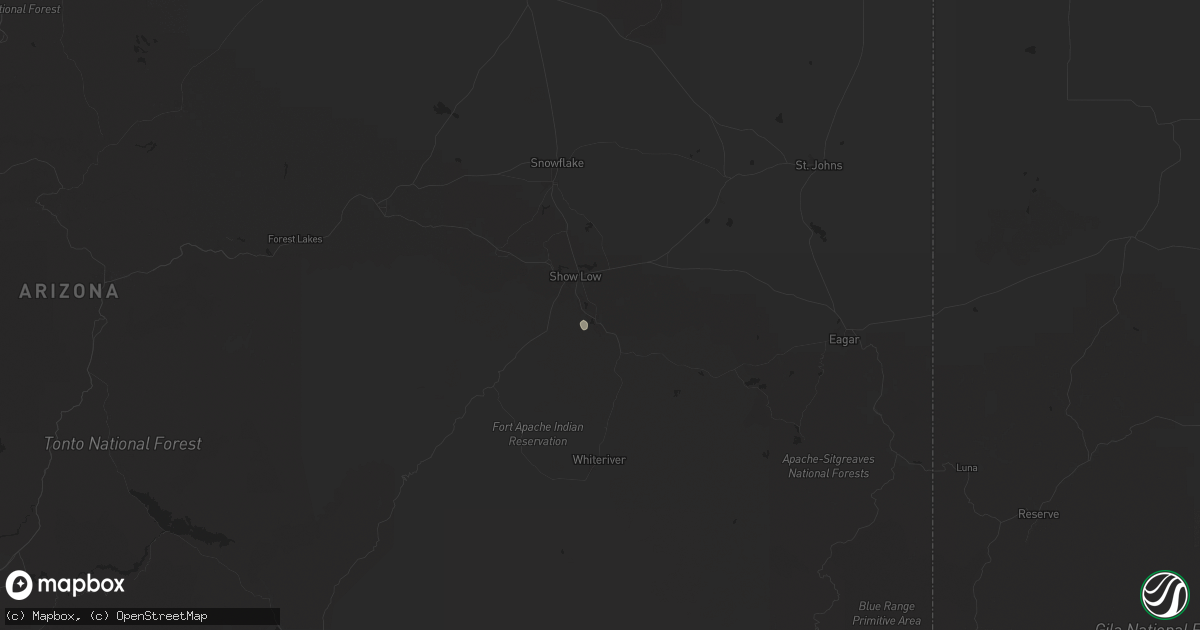 Hail map in Lakeside, AZ on August 11, 2025