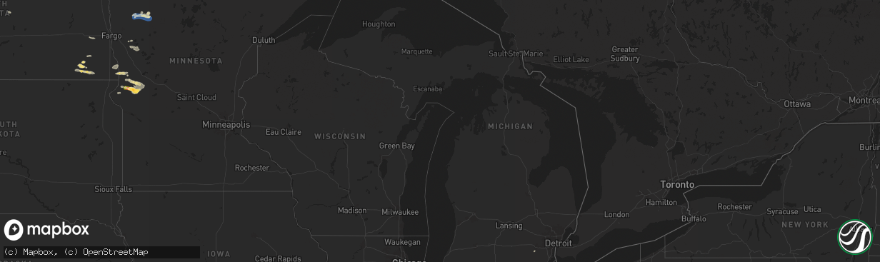 Hail map in Michigan on August 11, 2025