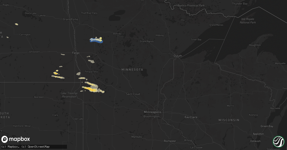 Hail map in Minnesota on August 11, 2025