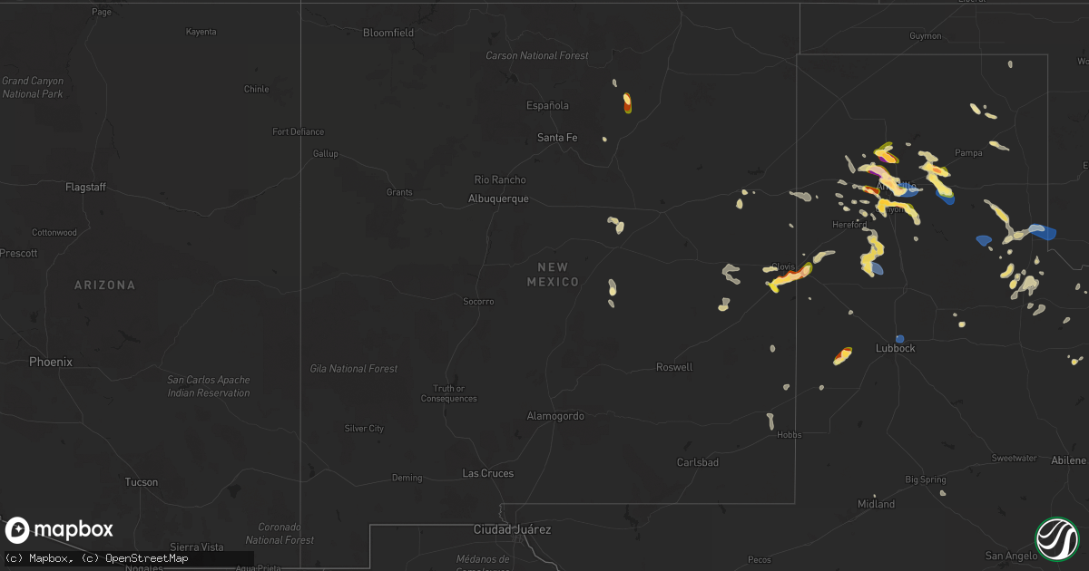 Hail map in New Mexico on August 11, 2025