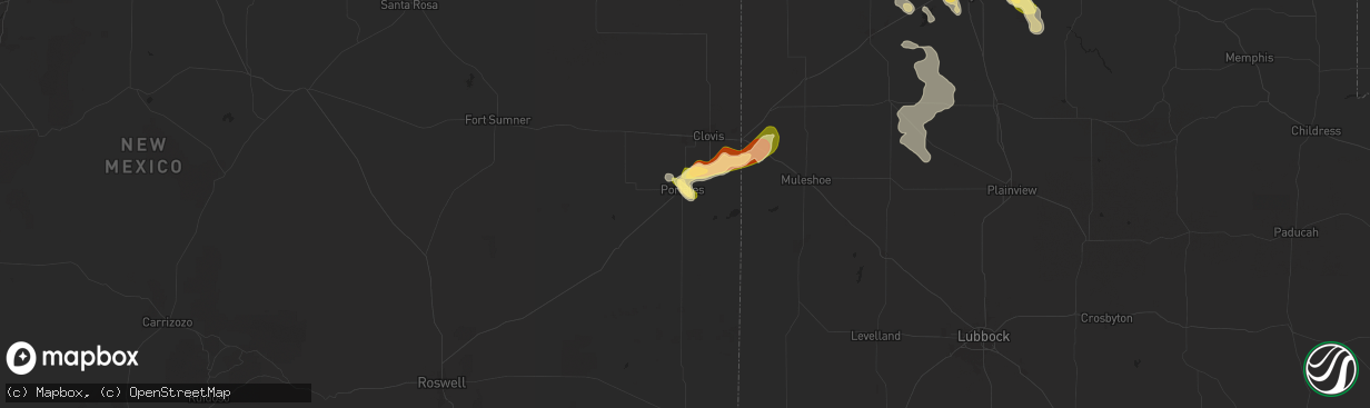 Hail map in Portales, NM on August 11, 2025
