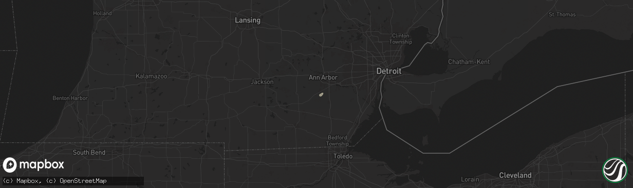 Hail map in Saline, MI on August 11, 2025