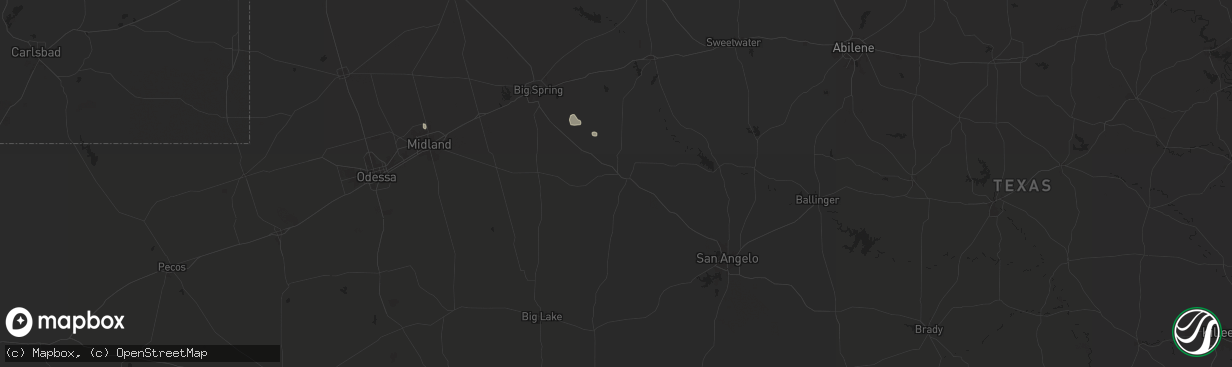 Hail map in Sterling City, TX on August 11, 2025