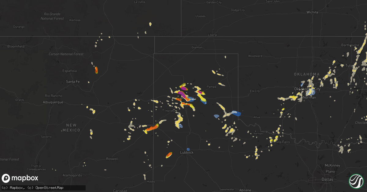 Hail map on August 11, 2025