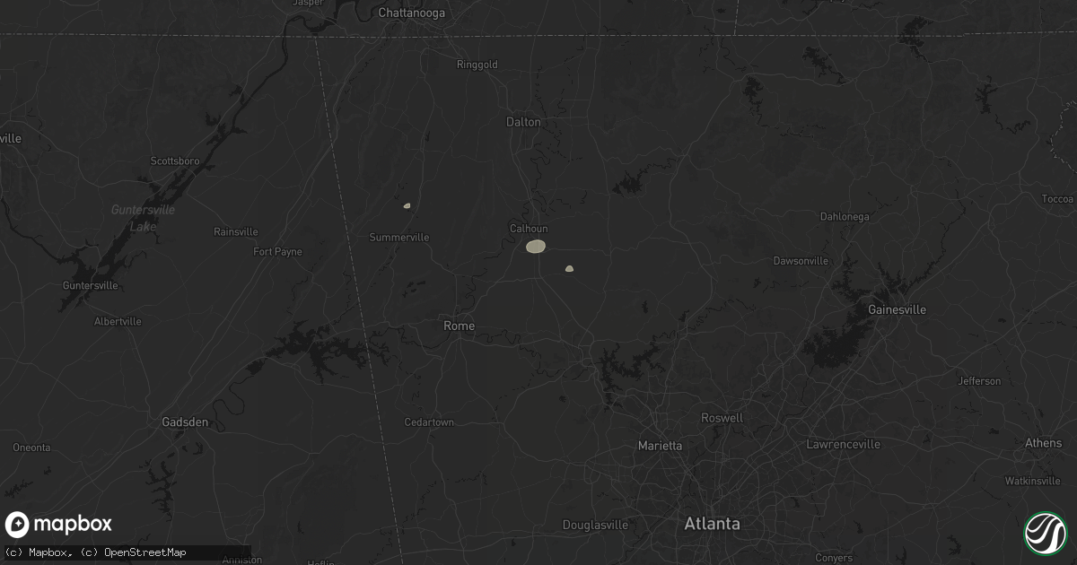 Hail map in Adairsville, GA on August 11, 2026