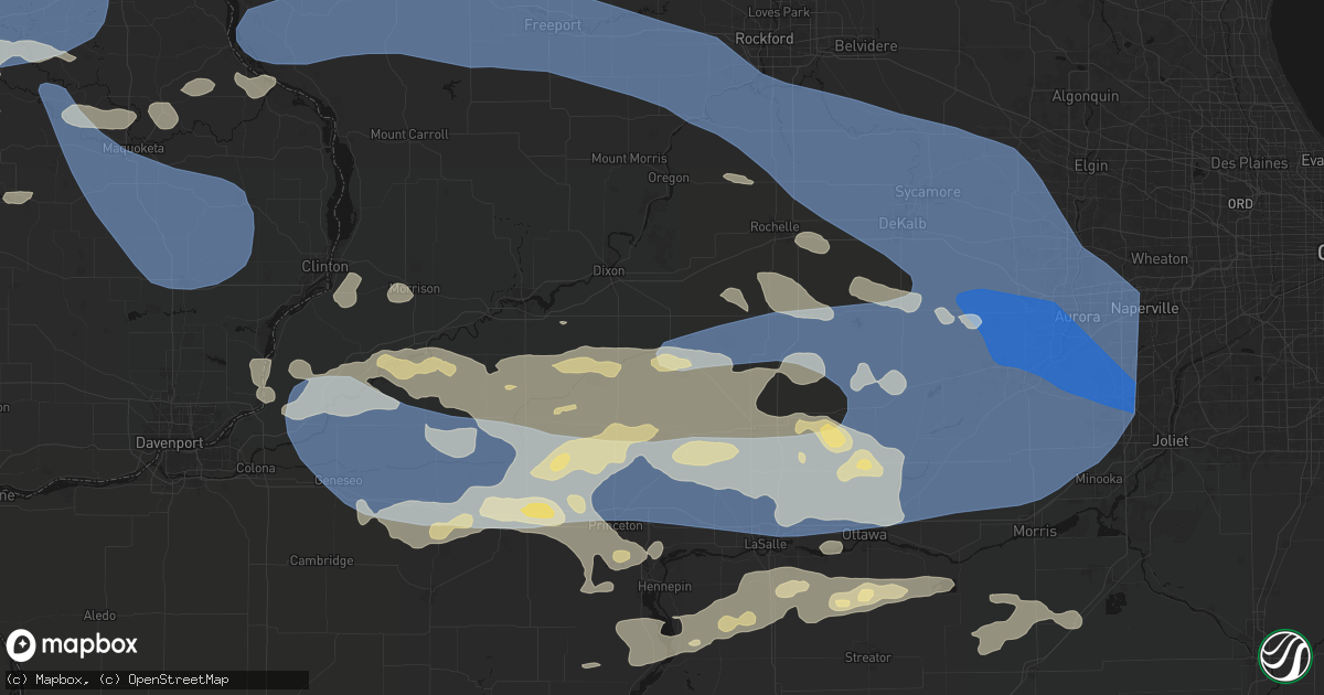Hail map in Amboy, IL on August 11, 2026