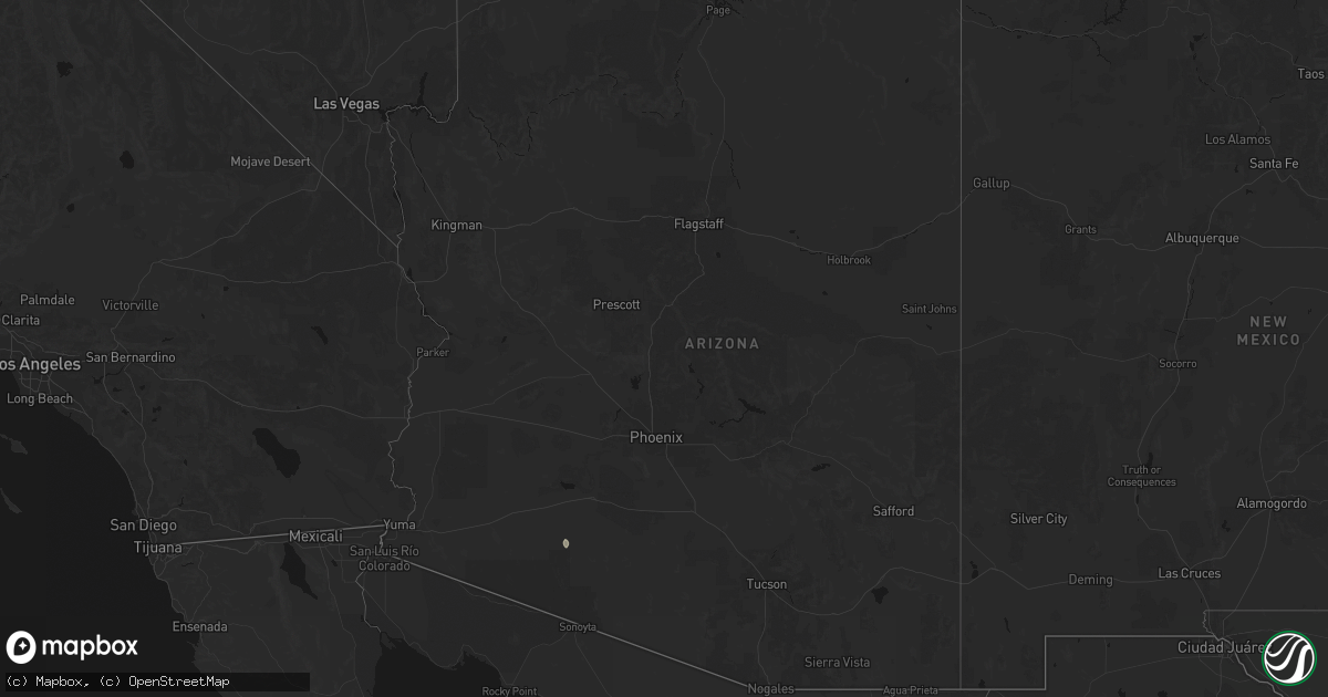 Hail map in Arizona on August 11, 2026