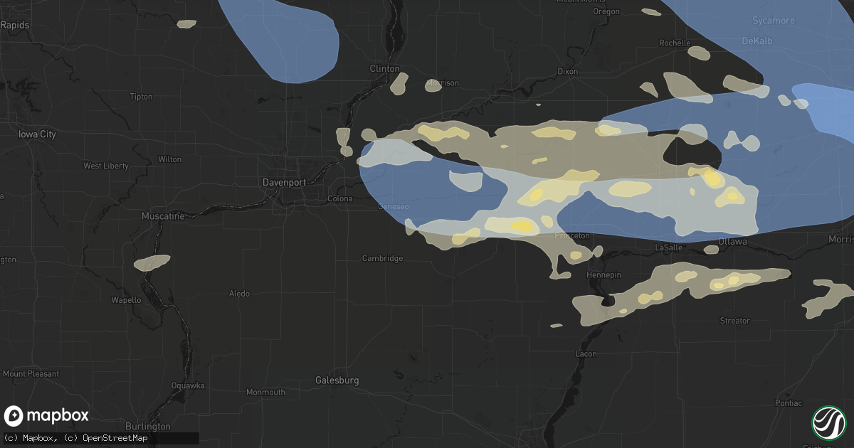 Hail map in Atkinson, IL on August 11, 2026