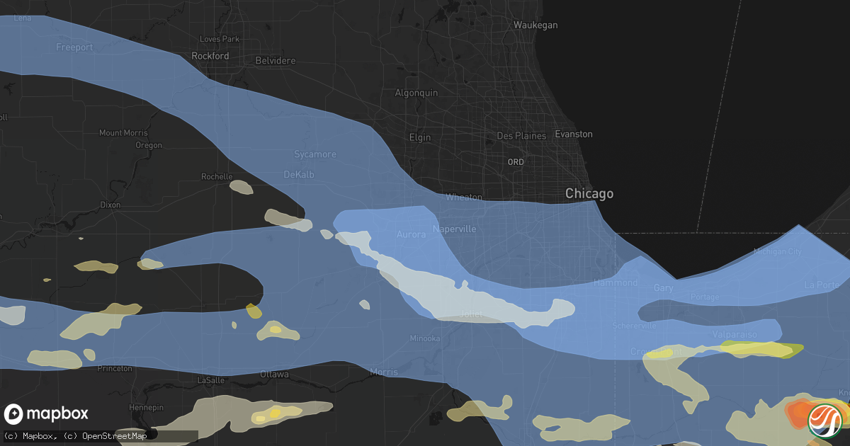 Hail map in Aurora, IL on August 11, 2026