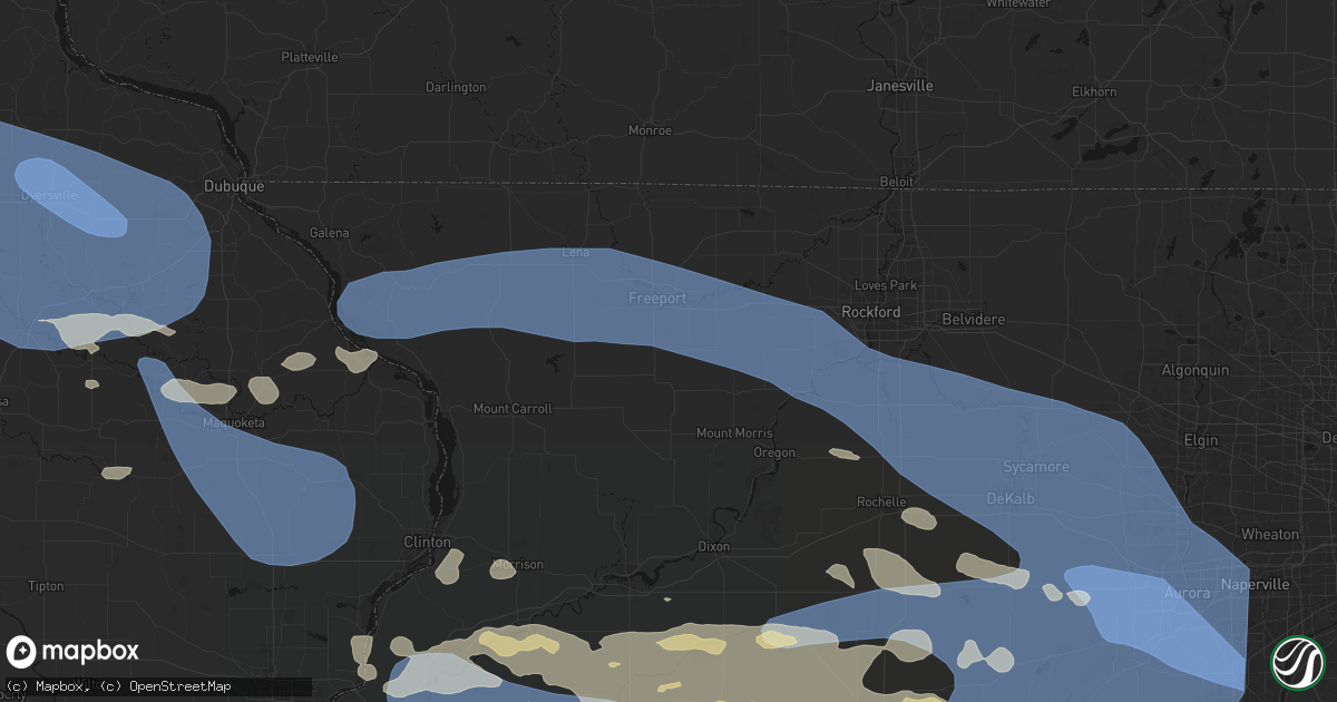 Hail map in Baileyville, IL on August 11, 2026