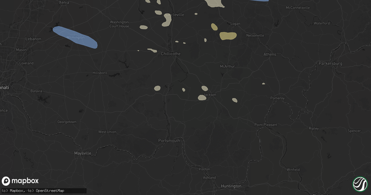 Hail map in Beaver, OH on August 11, 2026