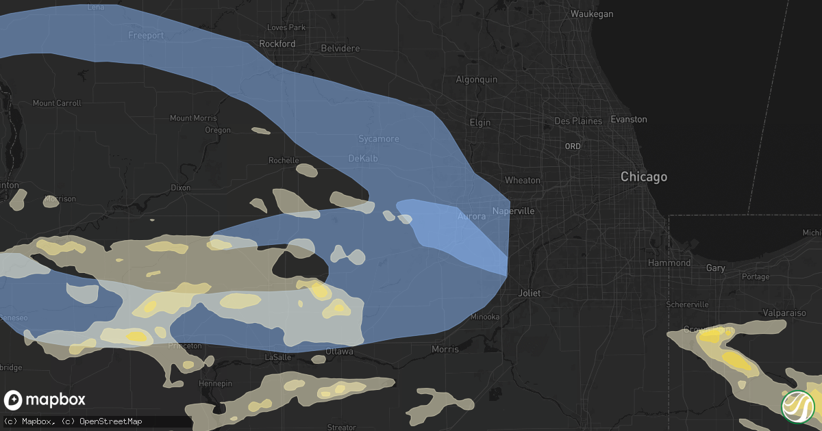 Hail map in Big Rock, IL on August 11, 2026
