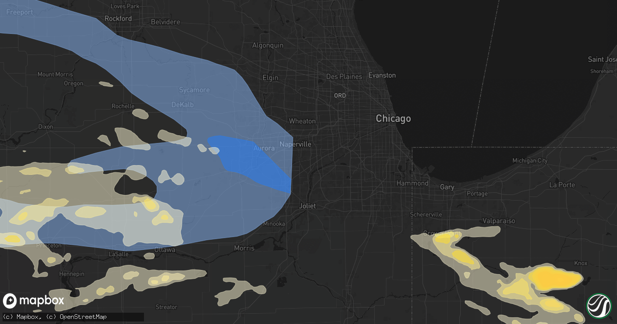 Hail map in Bolingbrook, IL on August 11, 2026